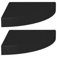 Vidaxl Kotne police 2 kosa črne 25x25x3,8 cm MDF