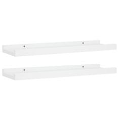 Vidaxl Police z robom 2 kosa bele 40x9x3 cm mediapan