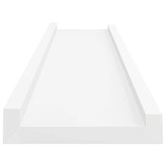 Vidaxl Police z robom 2 kosa bele 40x9x3 cm mediapan