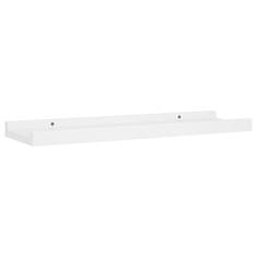 Vidaxl Police z robom 2 kosa bele 40x9x3 cm mediapan