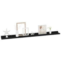 Vidaxl Stenska polica 2 kosa črna 100x9x3 cm