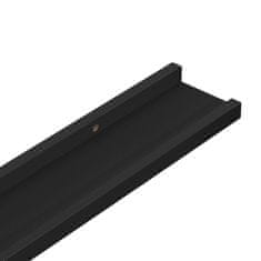 Vidaxl Stenska polica 2 kosa črna 100x9x3 cm