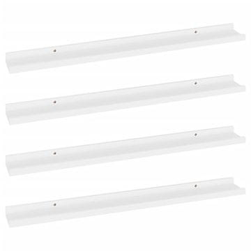 Vidaxl Stenske police 4 kosi bele 80x9x3 cm