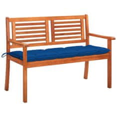 Vidaxl Vrtna klop za 2 osebi z blazino 120 cm trden evkaliptus