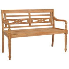 Vidaxl Klop Batavia z bež blazino 150 cm trdna tikovina