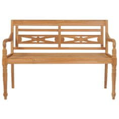 Vidaxl Klop Batavia z bež blazino 150 cm trdna tikovina