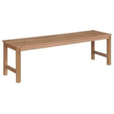 Vidaxl Vrtna klop z zeleno blazino 150 cm trdna tikovina