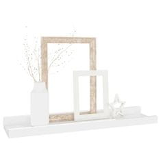 Vidaxl Stenska polica 2 kosa visok sijaj bela 40x9x3 cm