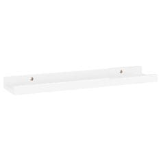 Vidaxl Stenska polica 2 kosa visok sijaj bela 40x9x3 cm