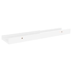 Vidaxl Stenska polica 2 kosa visok sijaj bela 40x9x3 cm