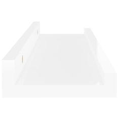 Vidaxl Stenska polica 2 kosa visok sijaj bela 40x9x3 cm