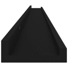 Vidaxl Stenska polica 2 kosa črna 115x9x3 cm