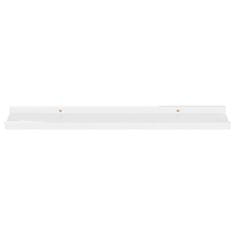 Vidaxl Stenska polica 2 kosa visok sijaj bela 60x9x3 cm