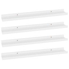 Vidaxl Stenske police 4 kosi bele 60x9x3 cm