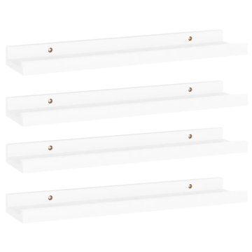 Vidaxl Stenske police 4 kosi bele 40x9x3 cm