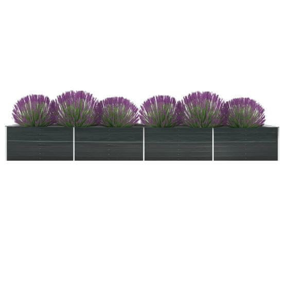Vidaxl Vrtna visoka greda pocinkano jeklo 600x80x77 cm antracitna