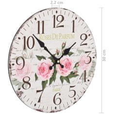 Vidaxl Starinska stenska ura rože 30 cm