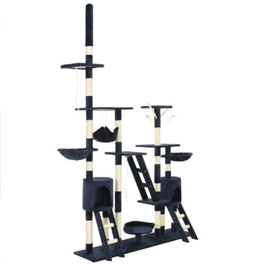Vidaxl Mačje drevo s praskalniki iz sisala 230-250 cm modro
