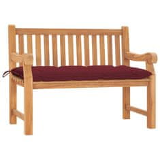 Vidaxl Vrtna klop z blazino 120 cm trdna tikovina