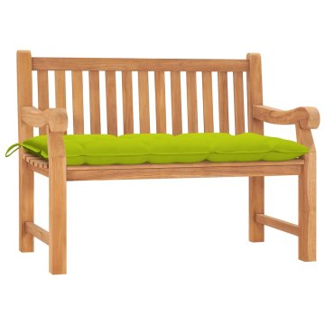 Vidaxl Vrtna klop z blazino 120 cm trdna tikovina