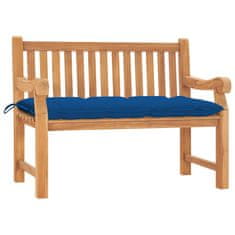 Vidaxl Vrtna klop z blazino 120 cm trdna tikovina