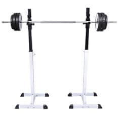 Vidaxl Stojalo za uteži s kompletom uteži in palic 60,5 kg