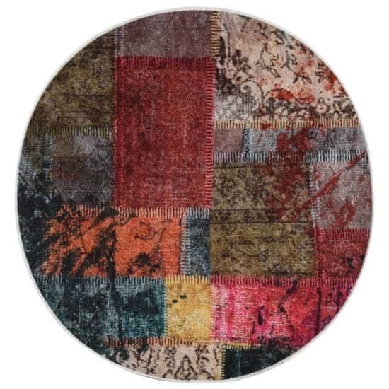 Greatstore Pralna preproga φ120 cm večbarvna protizdrsna