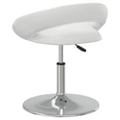 shumee Vrtljivi namizni stol, bel, oblazinjen z umetnim usnjem