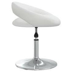 shumee Vrtljivi namizni stol, bel, oblazinjen z umetnim usnjem