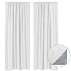 Vidaxl 2 kosa belih dvoplastnih zaves 140 x 245 cm
