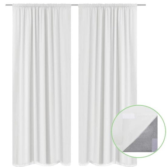 Vidaxl 2 kosa belih dvoplastnih zaves 140 x 245 cm