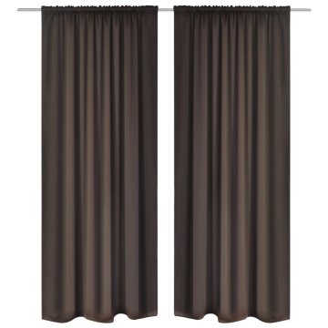 Vidaxl 130372 2 pcs Brown Slot-Headed Blackout Curtains 135 x 245 cm