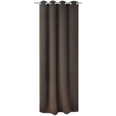 shumee vidaXL Zatemnitvena zavesa s kovinskimi obročki 270x245 cm rjave barve