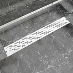 Vidaxl Kanaleta za tuš valovi 830x140 mm nerjaveče jeklo
