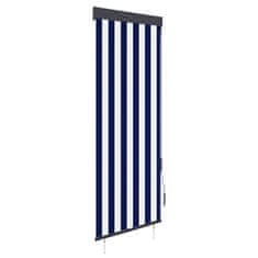 Vidaxl Zunanje rolo senčilo 60x250 cm modro in belo