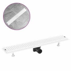 Vidaxl Kanaleta za tuš z luknjicami 73x14 cm nerjaveče jeklo