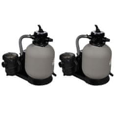 shumee vidaXL Črpalke s peščenim filtrom 2 kosa 600 W 17000 l/h