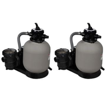 shumee vidaXL Črpalke s peščenim filtrom 2 kosa 600 W 17000 l/h