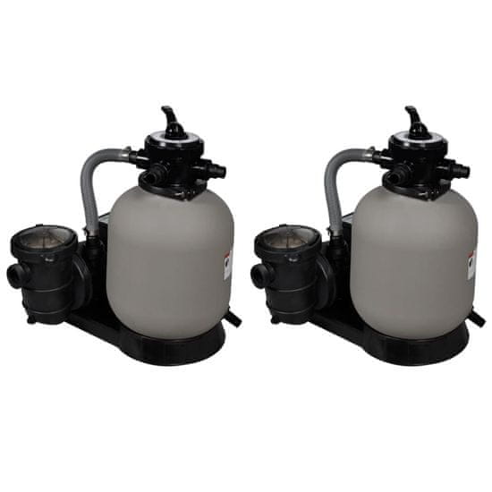 shumee vidaXL Črpalke s peščenim filtrom 2 kosa 600 W 17000 l/h