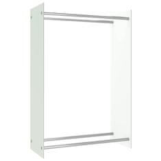 Vidaxl Stojalo za drva belo 80x35x120 cm steklo