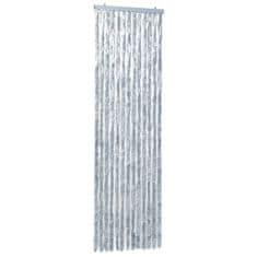 Vidaxl Zavesa proti mrčesu iz šenilje 56x185 cm bela in siva