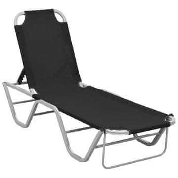 Vidaxl Ležalnik aluminij in tekstil