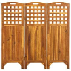 Vidaxl Paravan 3-delni 121x2x120 cm trden akacijev les