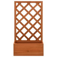 Vidaxl Vrtno cvetlično korito z mrežo oranžno 50x25x90 cm les jelke