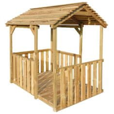 Vidaxl Zunanji igralni paviljon 122,5x160x163 cm borovina
