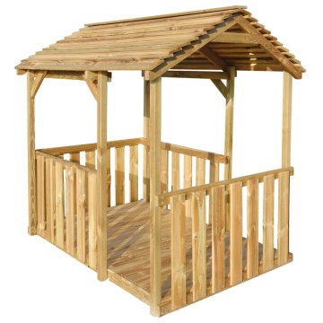 Vidaxl Zunanji igralni paviljon 122,5x160x163 cm borovina