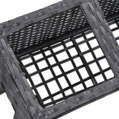 Vidaxl Visoko cvetlično korito z nogami in 5 lonci 118x25x50 cm črno