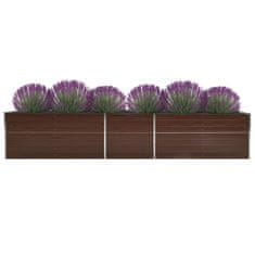 Vidaxl Visoka greda pocinkano jeklo 400x80x77 cm rjava