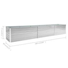 Vidaxl Visoka greda pocinkano jeklo 480x80x77 cm siva