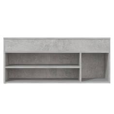 Vidaxl Klop za čevlje betonsko siva 105x30x45 cm iverna plošča